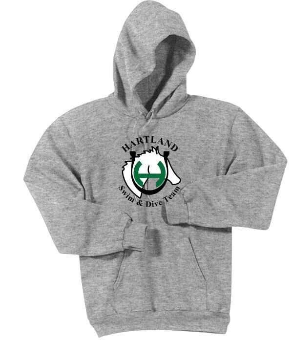 Youth or Adult Hartland Swim &amp; Dive Team Essential Fleece Hooded Sweatshirt (HSDT)