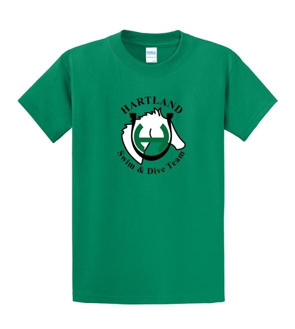 Youth or Adult Hartland Swim &amp; Dive Team Fan Favorite Short Sleeve Tee (HSDT)
