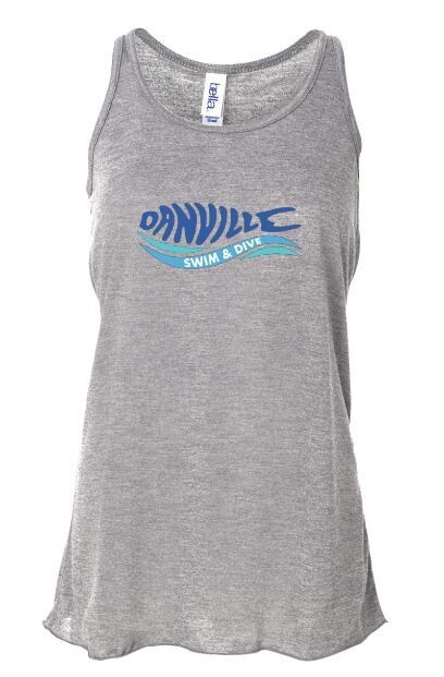 Ladies Danville Swim &amp; Dive Logo Flowy Racerback Tank (DCC)