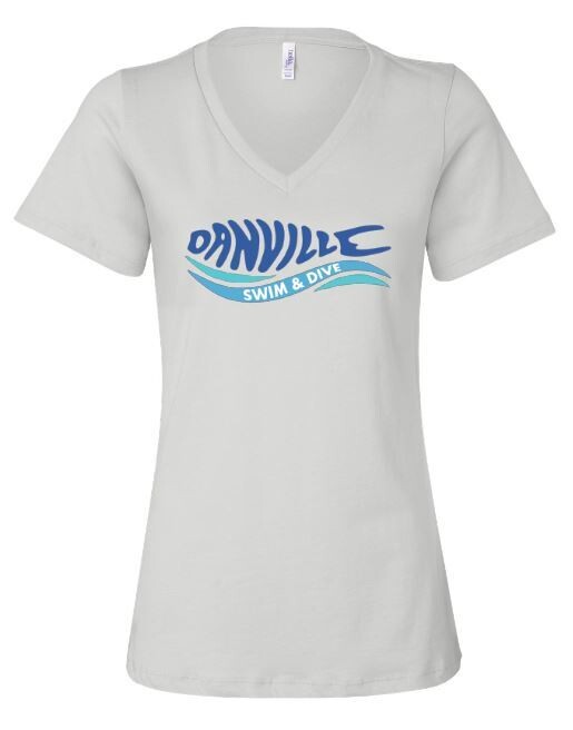 Ladies Bella + Canvas Danville Swim &amp; Dive Logo V-Neck Short Sleeve Tee (DCC)