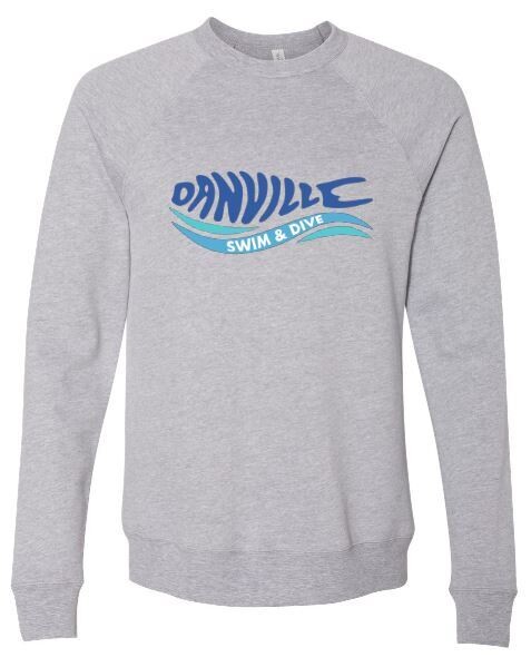 Youth Bella + Canvas Danville Swim &amp; Dive Logo Sponge Fleece Raglan Crewneck Sweatshirt (DCC)