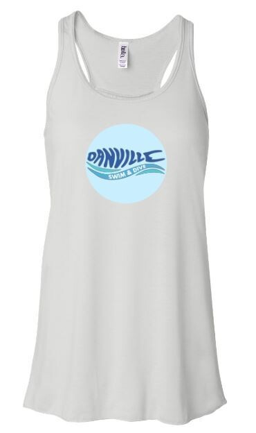 Ladies Danville Swim &amp; Dive Circle Logo Flowy Racerback Tank (DCC)