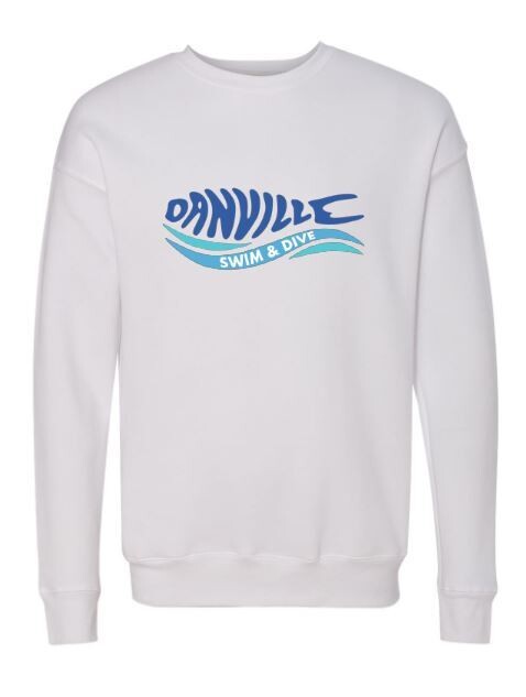 Adult Bella + Canvas Danville Swim &amp; Dive Logo Sponge Fleece Raglan Crewneck Sweatshirt (DCC)