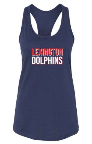 Ladies Bella + Canvas Lexington Dolphins Two Tone Jersey Racerback Tank (LEXD)