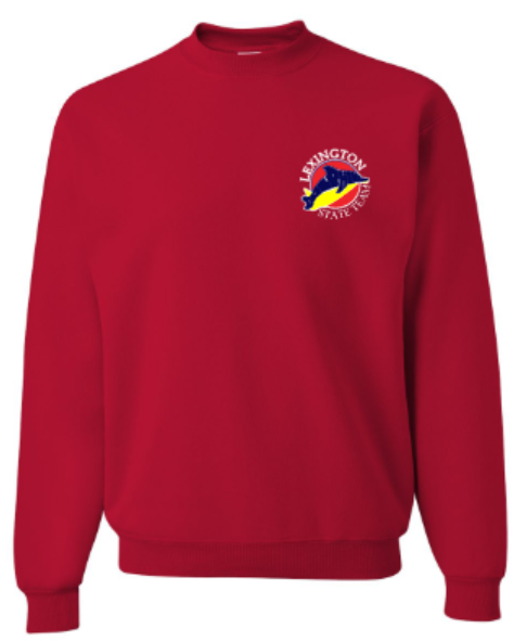 Adult Left Chest Embroidered Lexington Dolphins State Team NuBlend® Crewneck Sweatshirt (LEXD)