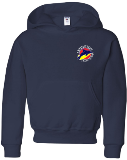 Youth Left Chest Embroidered Lexington Dolphins State Team NuBlend® Hooded Sweatshirt (LEXD)