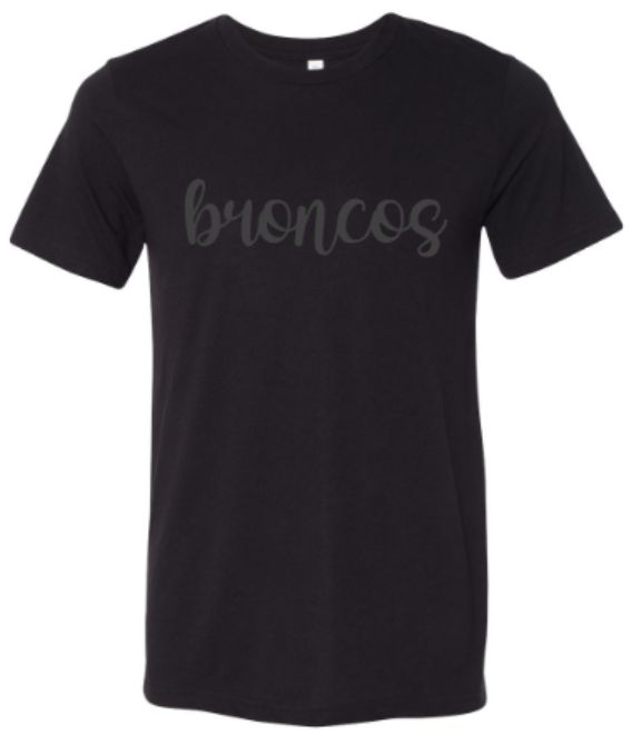 Adult Bella + Canvas broncos Black Tee