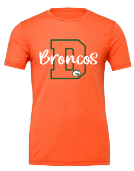Adult Bella + Canvas D Broncos Mascot Tee