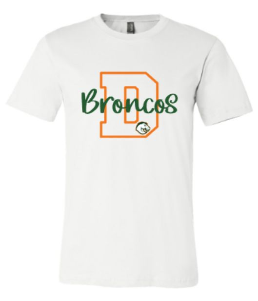 Adult Bella + Canvas D Broncos Mascot Tee