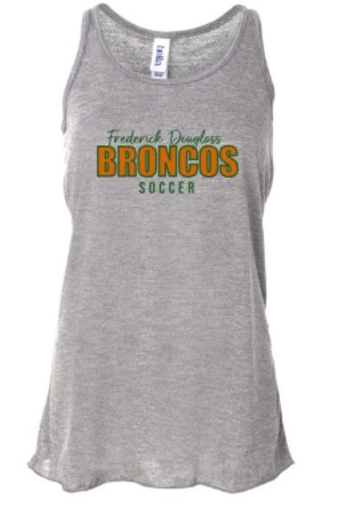 Ladies Frederick Douglass Broncos Soccer Bella + Canvas Flowy Racerback Tank (FDGS)