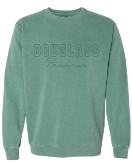 Adult Douglass Broncos Embroidered Comfort Colors Crewneck Sweatshirt (FDG)