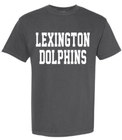 Adult Lexington Dolphins Comfort Colors Garment-Dyed Heavyweight Short OR Long Sleeve Tee (LEXD)