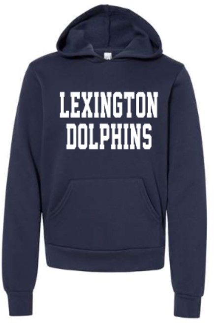 Youth Lexington Dolphins Bella + Canvas Sponge Fleece Hoodie (LEXD)