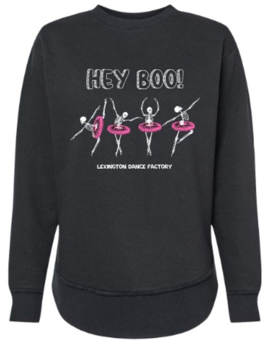 Ladies Hey Boo! LAT Fleece Crewneck Sweatshirt (LDF)