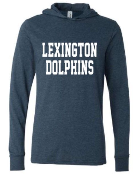 Adult Lexington Dolphins Bella + Canvas Jersey Hooded Long Sleeve Tee (LEXD)