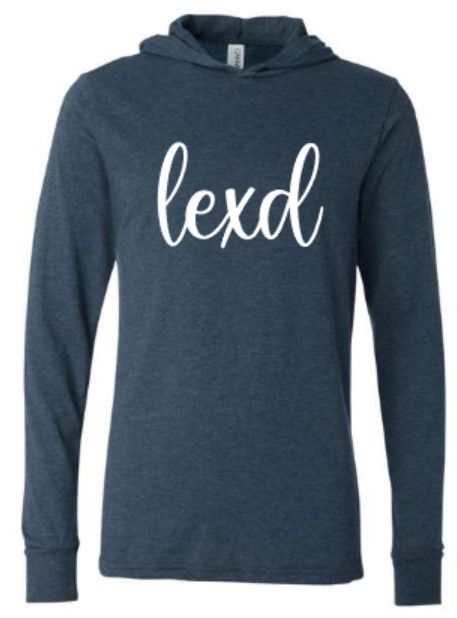 Adult Script lexd Bella + Canvas Jersey Hooded Long Sleeve Tee (LEXD)