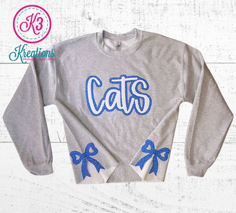Adult Cats Side Bow Crewneck Sweatshirt