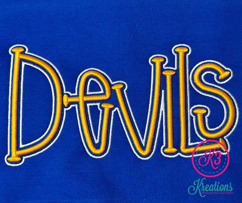 Adult Devils Puff Embroidered Sweatshirt (HCC)