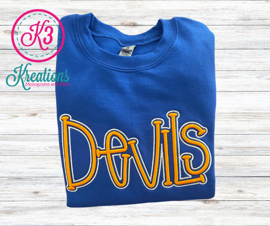 Adult Devils Puff Embroidered Sweatshirt (HCC)