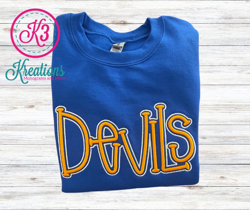 Adult Devils Puff Embroidered Sweatshirt (HCC)