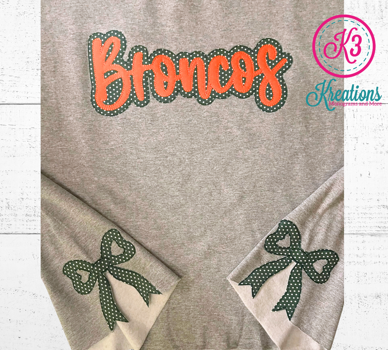 Adult Broncos Side Bow Crewneck Sweatshirt