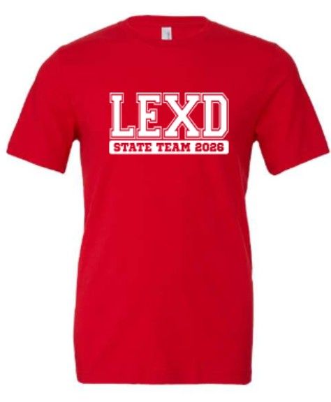 Youth or Adult LEXD State Team 2026 Bella + Canvas Short Sleeve Tee (LEXD)