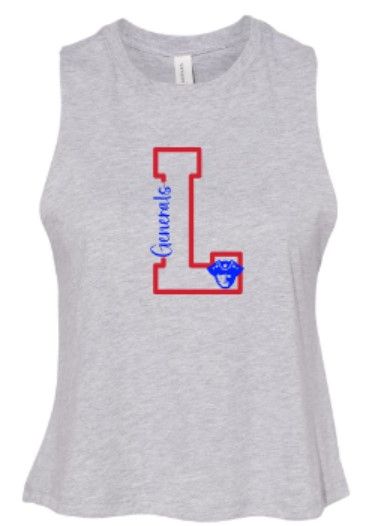 Ladies L Generals Racerback Cropped Tank