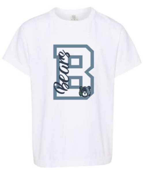 Youth B Bears with Mascot Comfort Colors Garment-Dyed Heavyweight Short Sleeve T-Shirt (MEB)