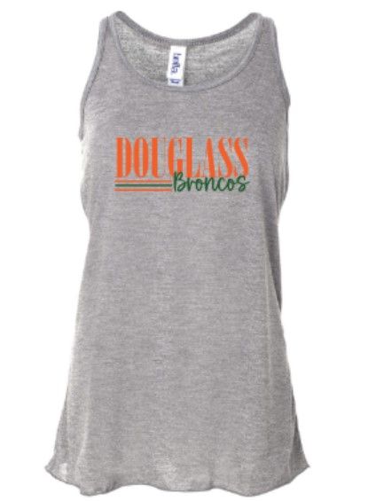 Ladies Douglass Broncos Bella + Canvas Flowy Racerback Tank
