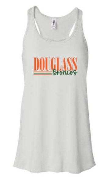 Ladies Douglass Broncos Bella + Canvas Flowy Racerback Tank