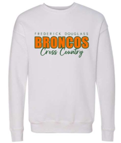Adult Frederick Douglass Broncos Cross Country Bella + Canvas Sponge Fleece Drop Shoulder Crewneck Sweatshirt (FDXC)