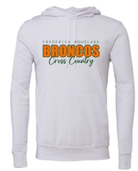 Adult Frederick Douglass Broncos Cross Country Bella + Canvas Sponge Fleece Hooded Sweatshirt (FDXC)