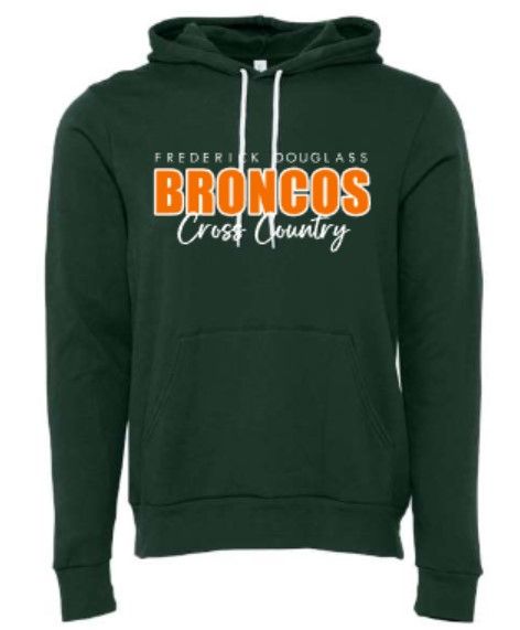 Adult Frederick Douglass Broncos Cross Country Bella + Canvas Sponge Fleece Hooded Sweatshirt (FDXC)