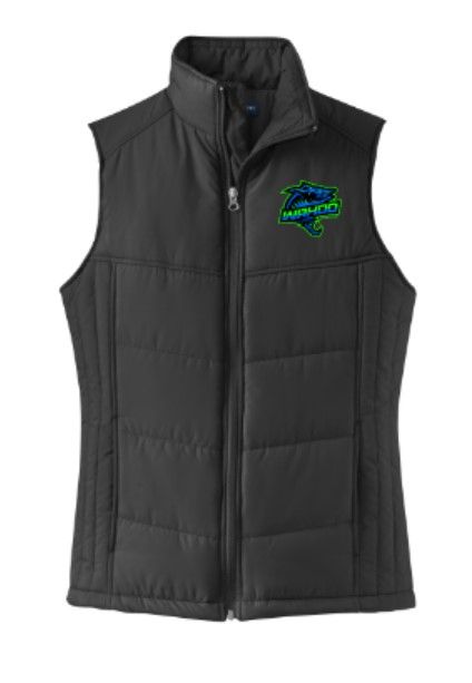 Ladies Full Color Embroidered Wahoo Port Authority Puffy Vest (WWR)