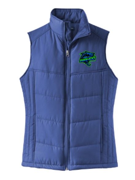 Ladies Full Color Embroidered Wahoo Port Authority Puffy Vest (WWR)