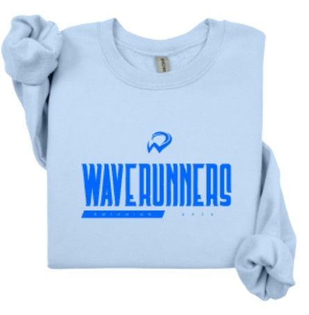 Adult Waverunners Swimming 2026 Gildan Heavy Blend Crewneck OR Hooded Sweatshirt (WWR)