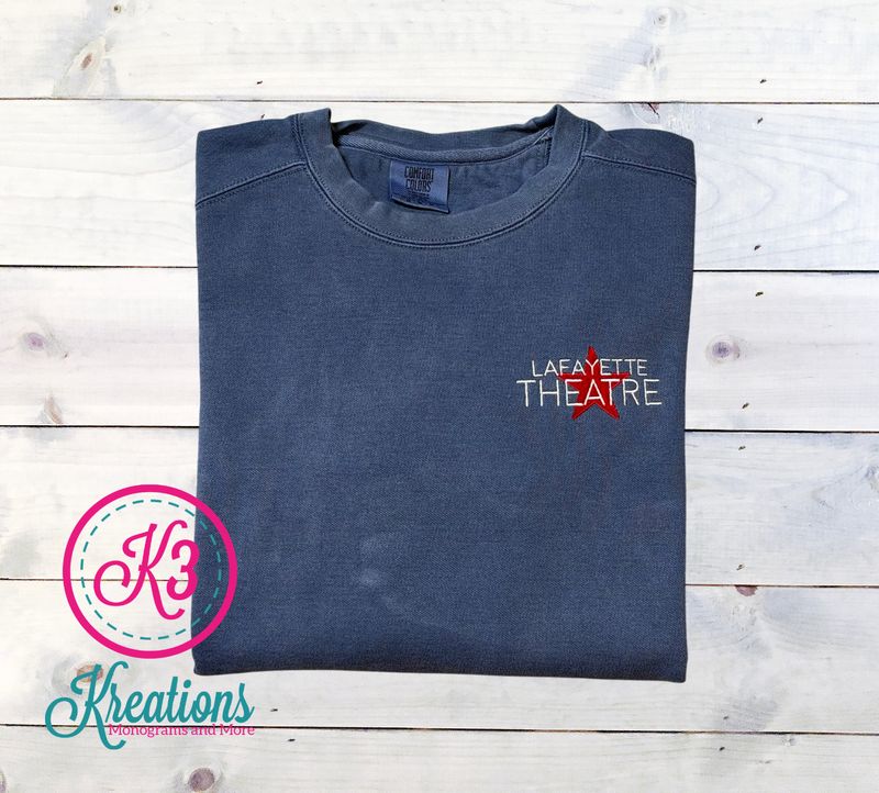 Adult Comfort Colors Garment-Dyed Sweatshirt with Embroidered Lafayette Theatre Logo (LT)