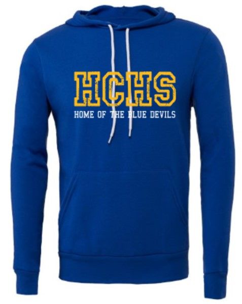 Adult HCHS Home of the Blue Devils Bella + Canvas Sponge Fleece Hoodie (HCGS)