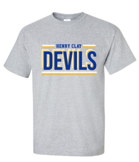 Adult Henry Clay Devils Short OR Long Sleeve Gildan Tee