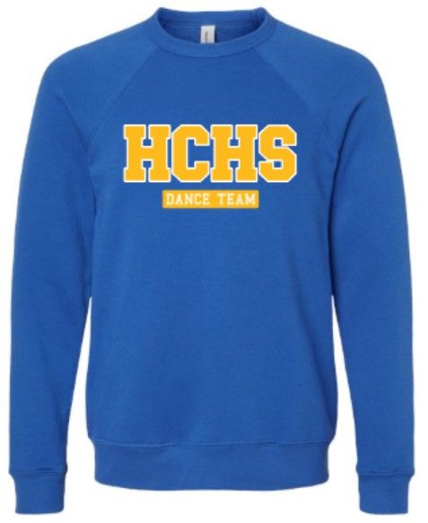 Adult HCHS Dance Team Bella + Canvas Sponge Fleece Raglan Crewneck Sweatshirt (HCDT)
