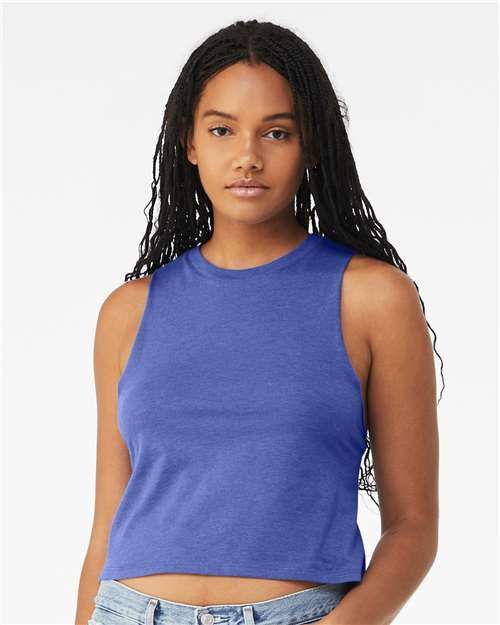 Ladies EJDT Jaguars Bella + Canvas Racerback Athletic Heather Cropped Tank (EJDT)