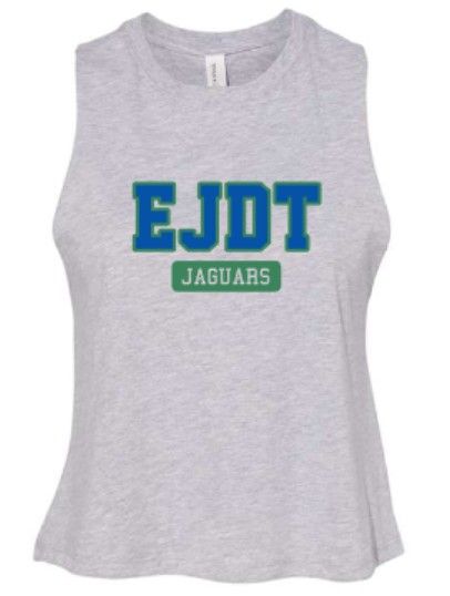 Ladies EJDT Jaguars Bella + Canvas Racerback Athletic Heather Cropped Tank (EJDT)