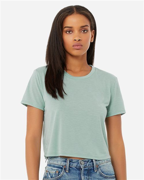 Ladies East Jessamine Dance Team Bella + Canvas White Flowy Cropped Tee (EJDT)