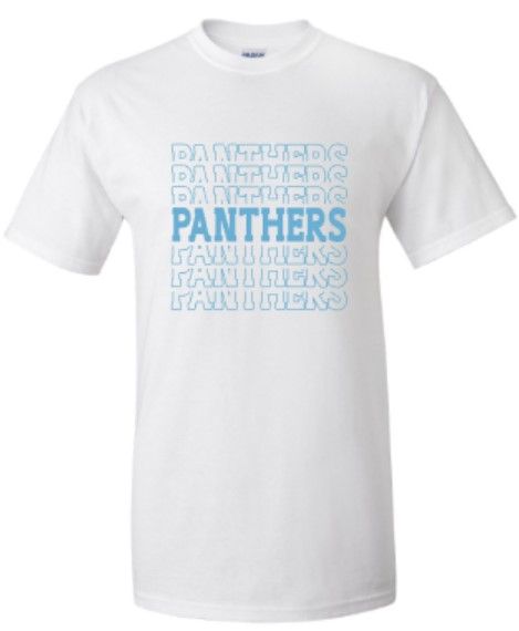 Youth or Adult Stacked Panthers Short OR Long Sleeve Tee (EJHDT)