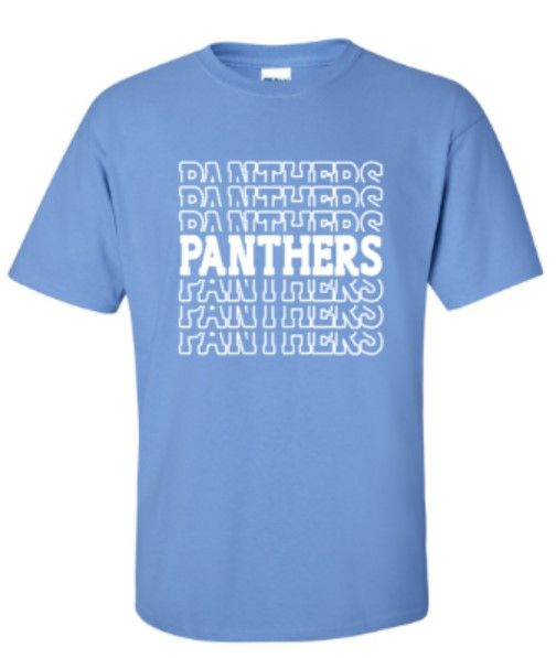 Youth or Adult Stacked Panthers Short OR Long Sleeve Tee (EJHDT)