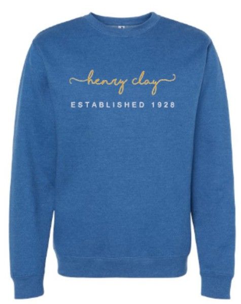 Adult Embroidered Henry Clay Established 1928 Midweight Crewneck Sweatshirt (HCDT)