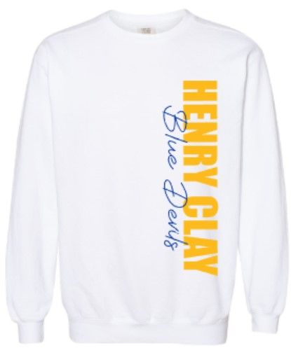 Adult Vertical Henry Clay Blue Devils Comfort Colors Garment-Dyed Crewneck Sweatshirt