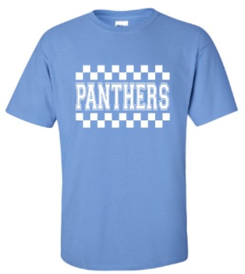 Youth or Adult Checkered Panthers Short or Long Sleeve Tee (EJHDT)