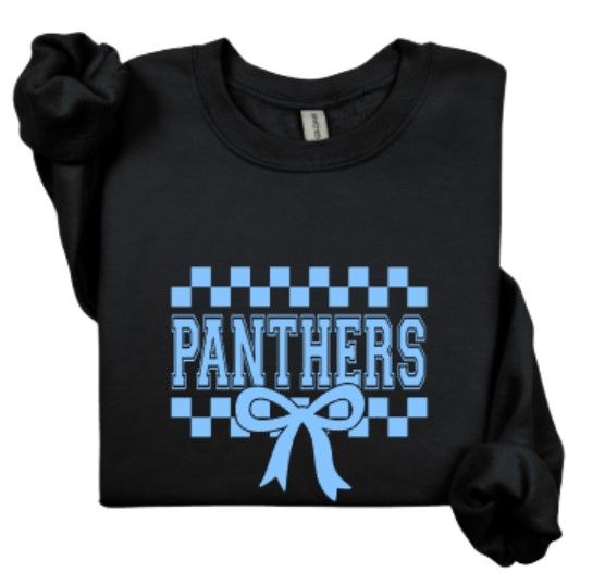 Youth Checkered Panthers Bow Sweatshirt (EJHDT)