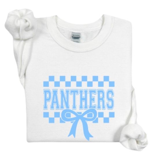 Adult Checkered Panthers Bow Sweatshirt (EJHDT)